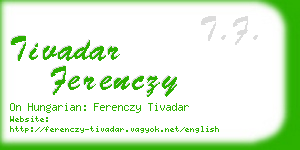 tivadar ferenczy business card